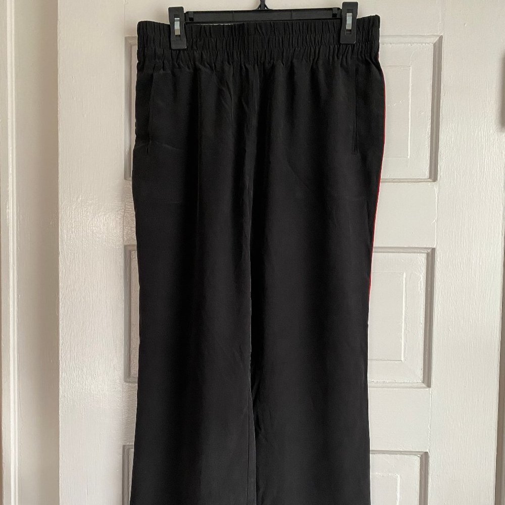 NWOT Ganni Silk Wide Leg Tuxedo Pants